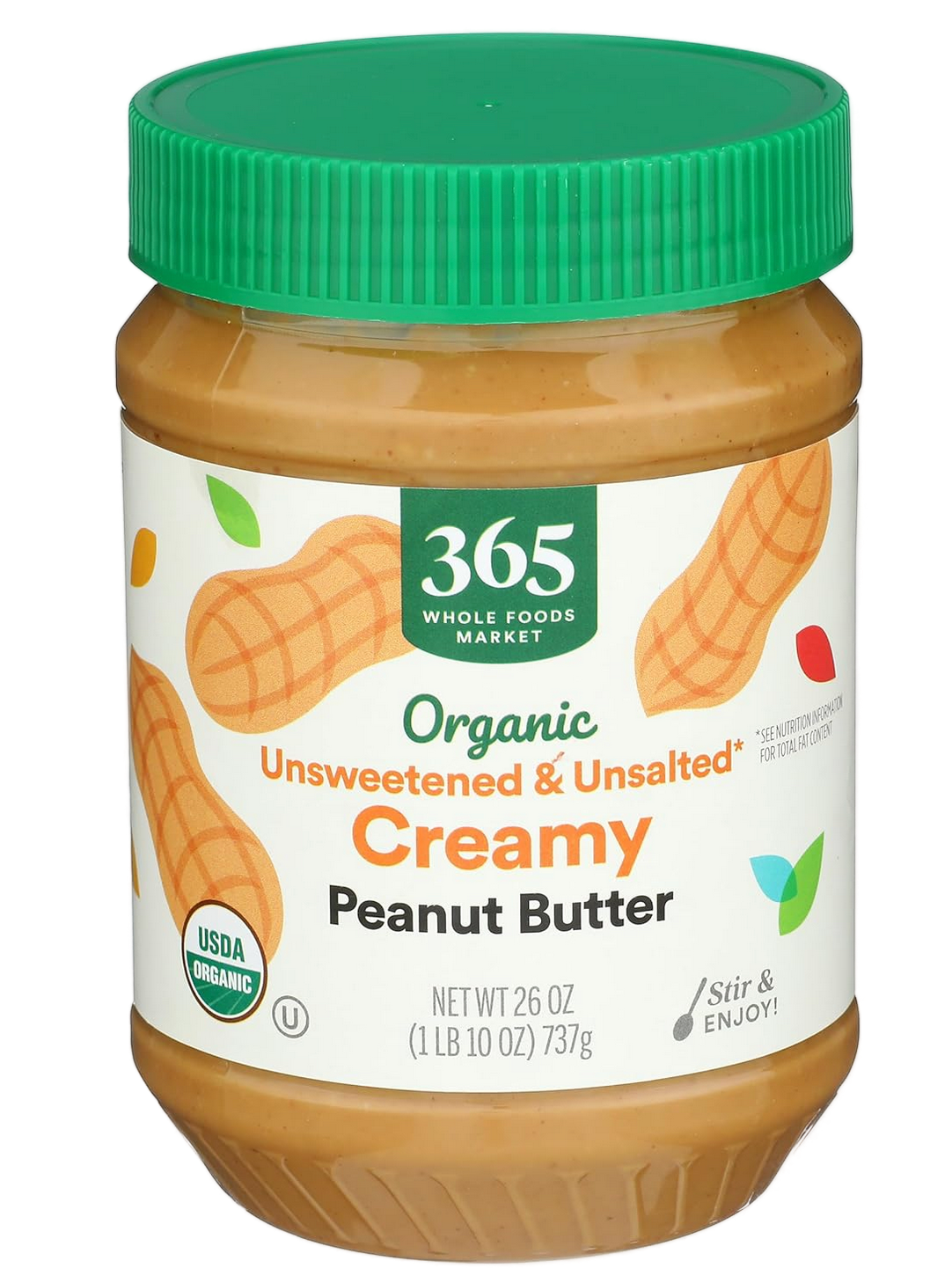 Image of Organic Creamy Unsweetened Peanut Butter