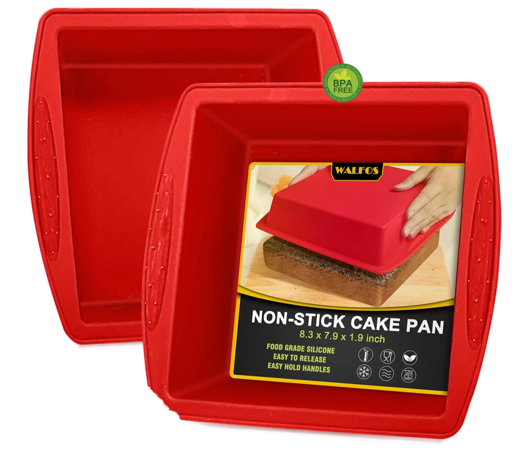 Image of Silicone Square Cake Pan, 8 inch