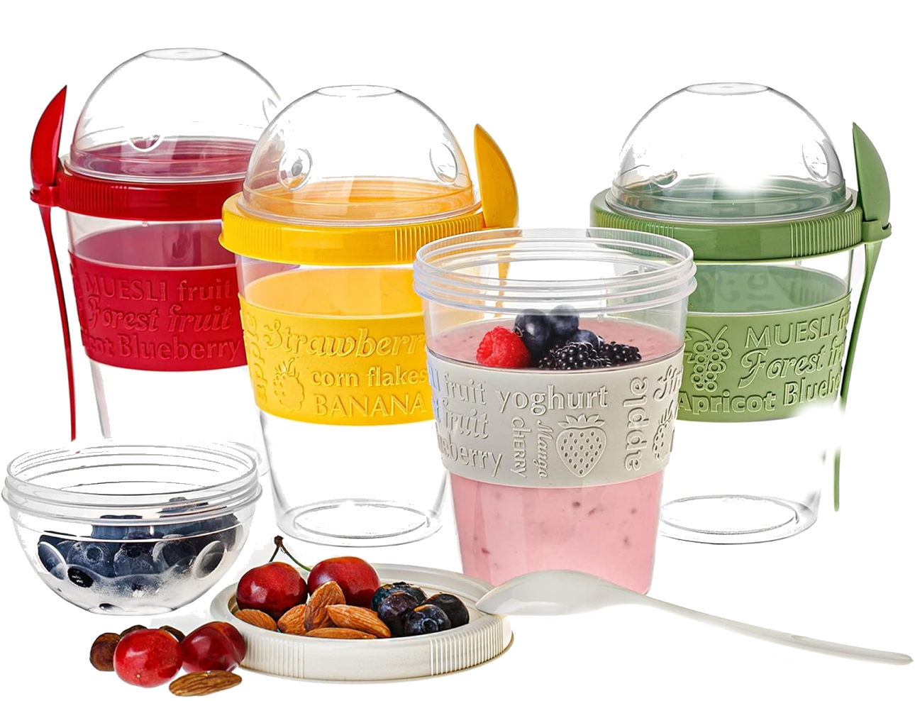 Image of Reusable Yogurt Containers with Lids&Spoons